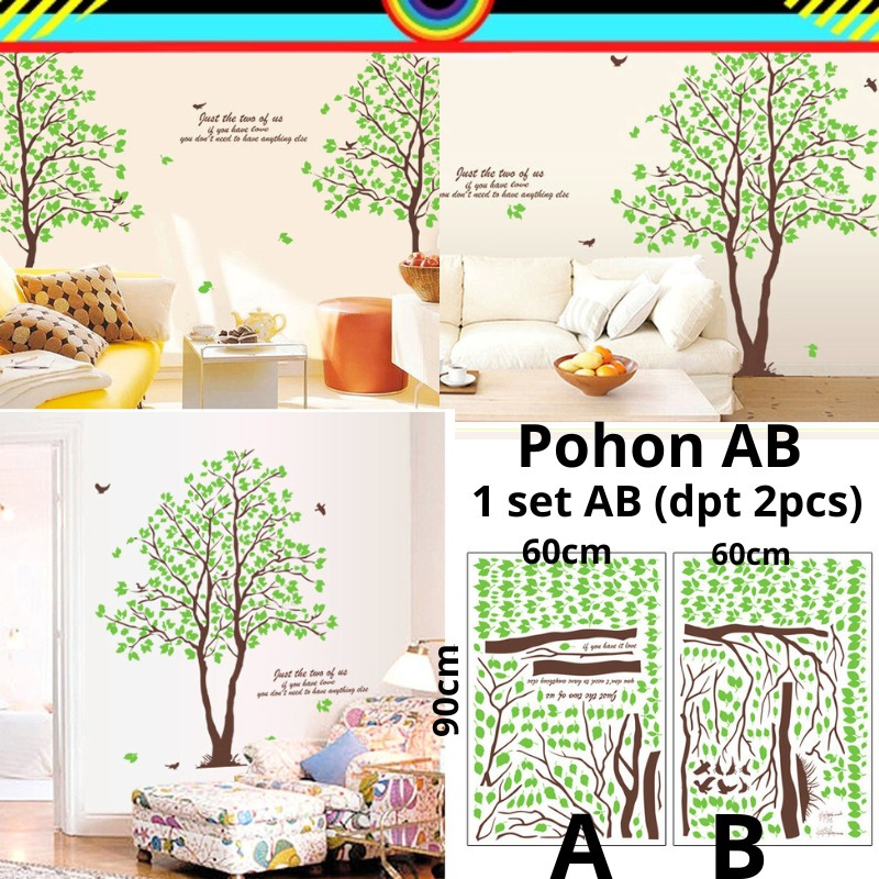 WALLSTICKER WALL STICKER STIKER SETIKER HIASAN DINDING POHON AB DAUN HIJAU DEKORASI RUMAH RUANG TAMU TEMPELAN KERAMIK KRAMIK TEMBOK WALLPAPER WALPAPER DEKOR RUANG KELUARGA DECOR PINTU JENDELA KACA KAMAR MANDI MINIMALIS CAFE KAFE KEKINIAN @banyak