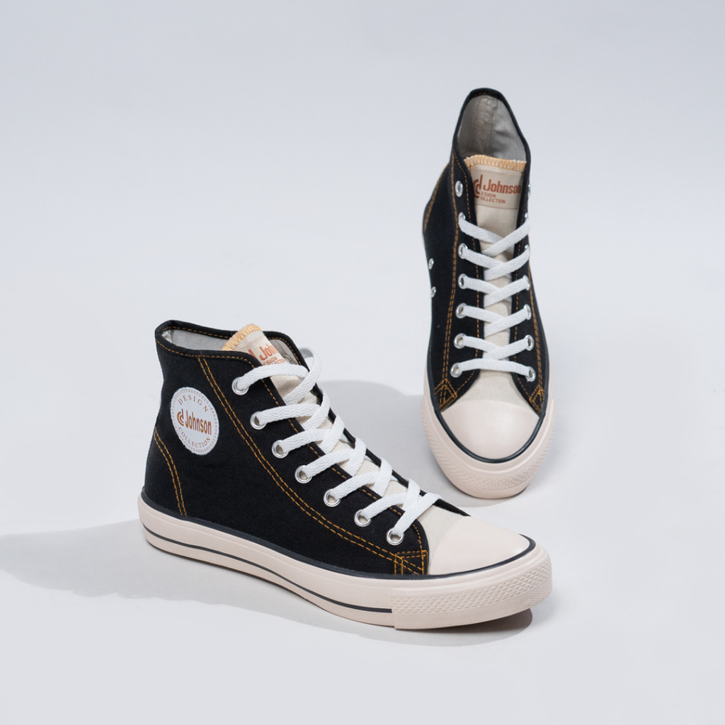 Sepatu Johnson Basic Highcut Black Milky