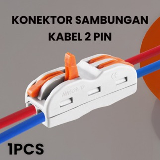 Terminal Penyambung Kabel Listrik 2 Pin Wire Cable Connector PCT 222 Konekter Block 2 Slot Perapih Sambungan Konektor Pelindung SPL-2 SPL 2 PCT 2 Wago Tab 2x2 Slot