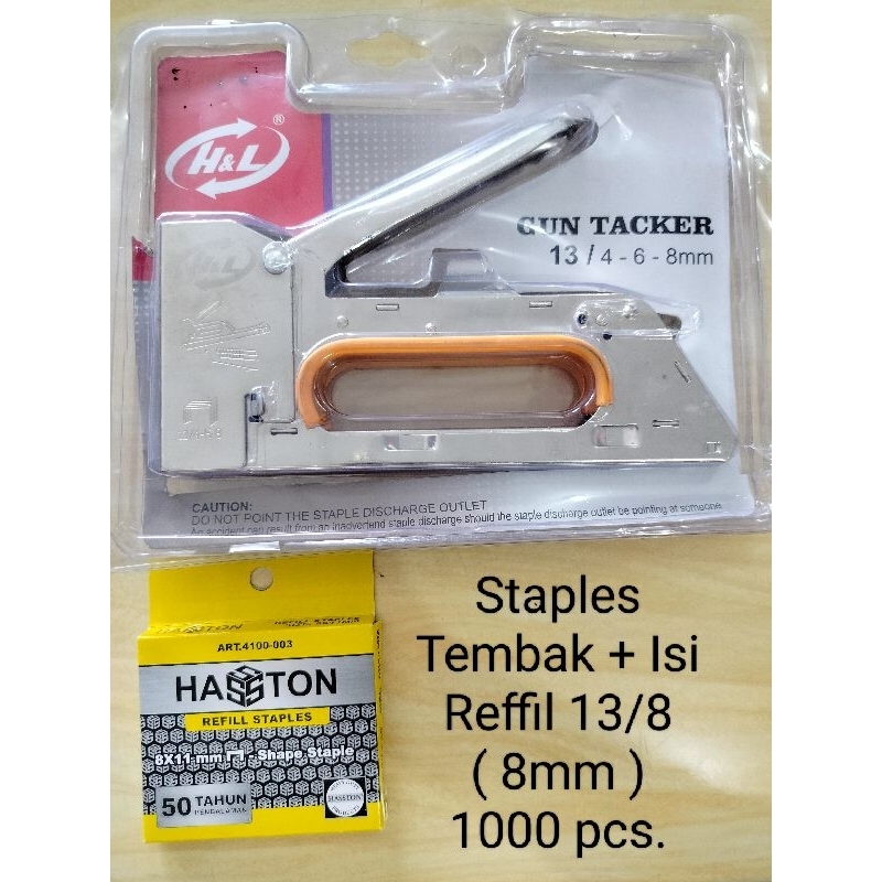 

Staples Tembak Gun Tracker + isi Reffil 13/8 (8 mm) 1000 pcs.