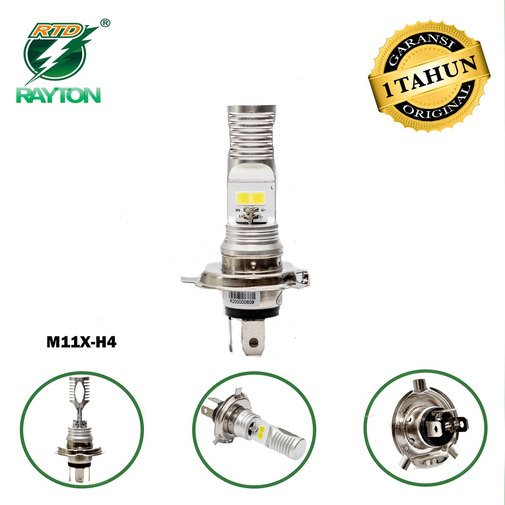 Lampu Utama Rayton RTD Led Otomotif Motor Lampu Depan / Lampu Motor Depan Led Rayton RTD M11X-H4 Ori