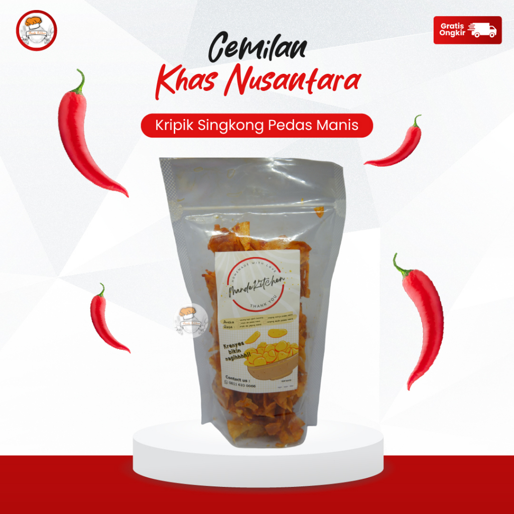 

Keripik Singkong Balado 250 gr Makanan Ringan Pedas Snack Kekinian Enak Homemade By Mande Kitchen