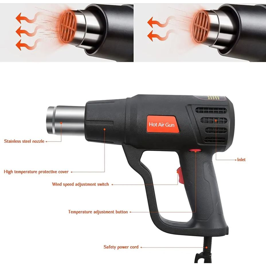 Heat Gun Mesin pemanas - Blower Udara Panas pembungkus kabel heatshink Solder Uap panas