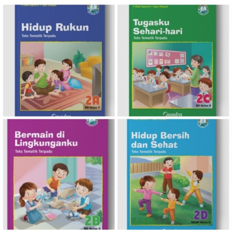 BUKU TEMATIK SD/MI KELAS 1 KELAS 2 PENERBIT QUADRA BEKAS MASIH BAGUS ORIGINAL