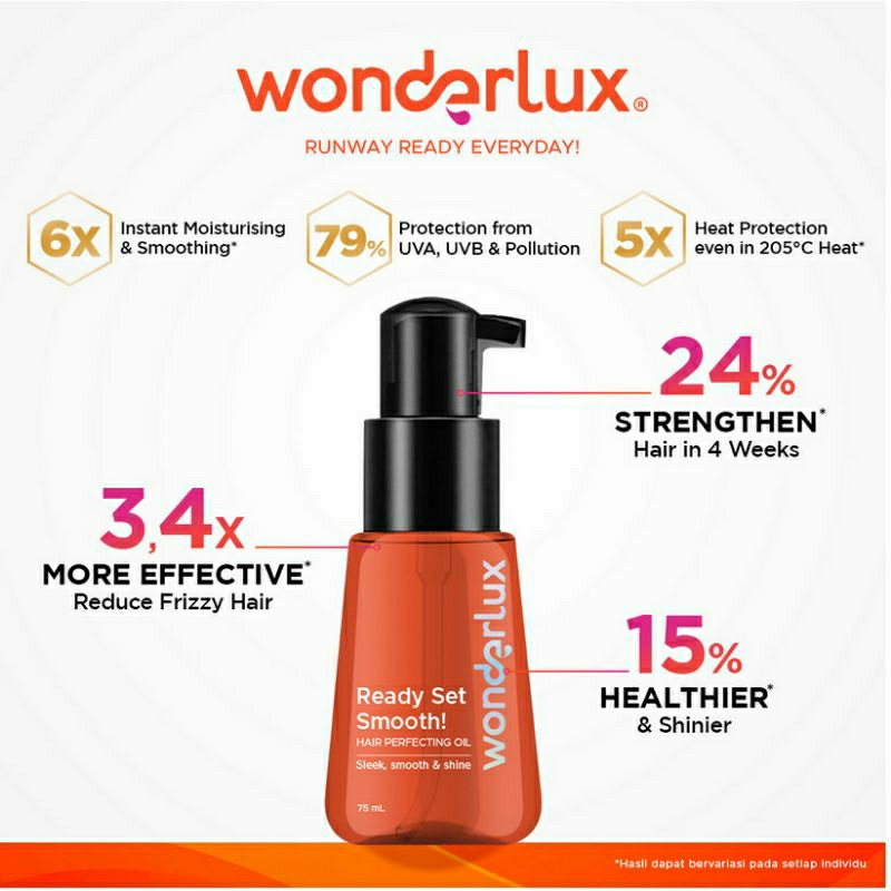 WONDERLUX Instan Showstopper Ready Smooth Hair Perfecting Oil 75ml - Serum Rambut