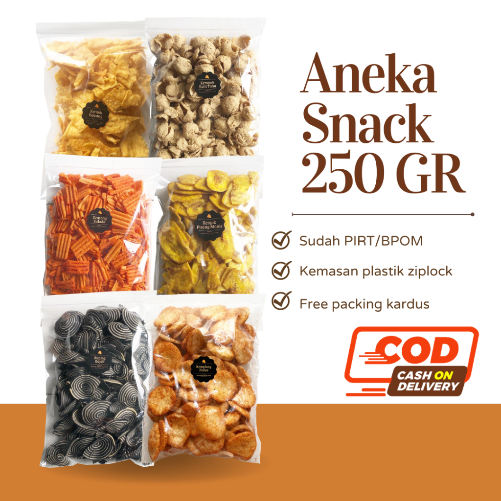 [DELISH SNACKS] Aneka Snack Grosir 250 Gram / Grosiran Kiloan Cemilan Camilan Murah Enak Asin Pedas