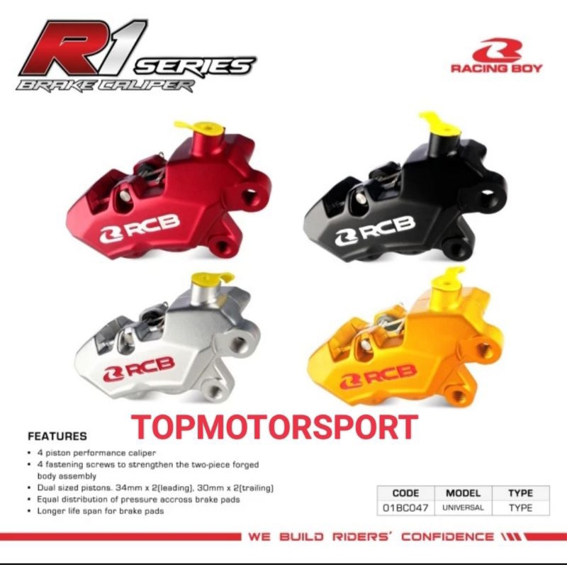 RCB KALIPER CALIPER REM R1 NMAX / AEROX PLUS BREKET 4 PISTON ORIGINAL RCB