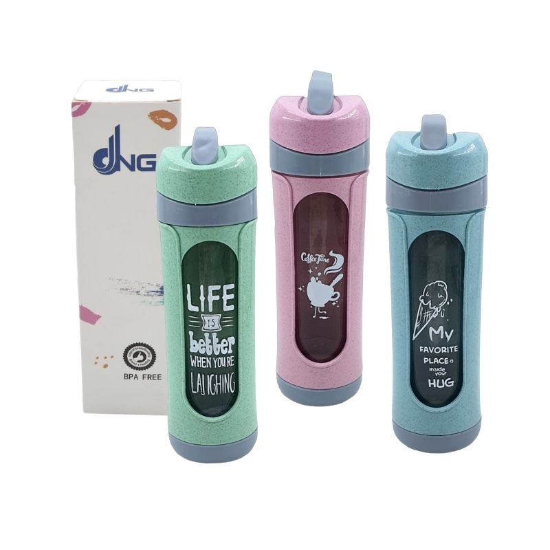 [CLEARANCE SALE] Botol Minum / Tempat Minum / Botol Air Kaca DNG Happiness 420ml Foodgrade