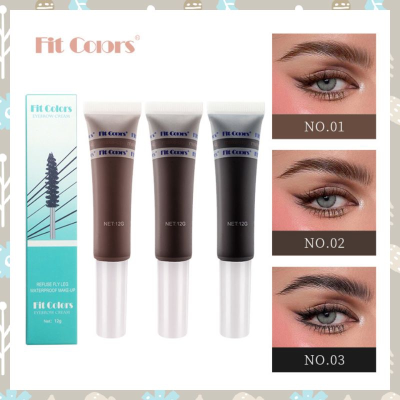 Eyebrow Cream Waterproof FIT COLORS Original Krim Alis Mata 12g