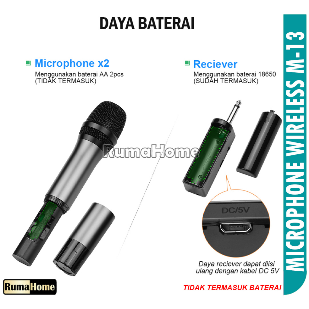 Mic wireless single Profesional Wireless microphone karaoke mic nirkabel mik mix suara super mantap oke