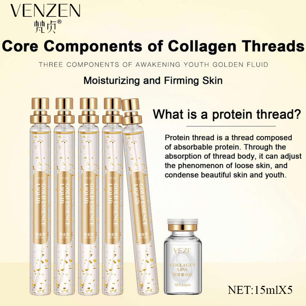 VENZEN / VEZE Gold Protein Peptide Essence Tanam Benang Tanpa Jarum ORI