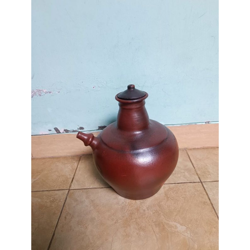 KENDI JUMBO GERABAH TANAH LIAT / KENDI 5,5 Lt TRADISIONAL JAWA KENDI TEMPAT MINUM  + packing kayu