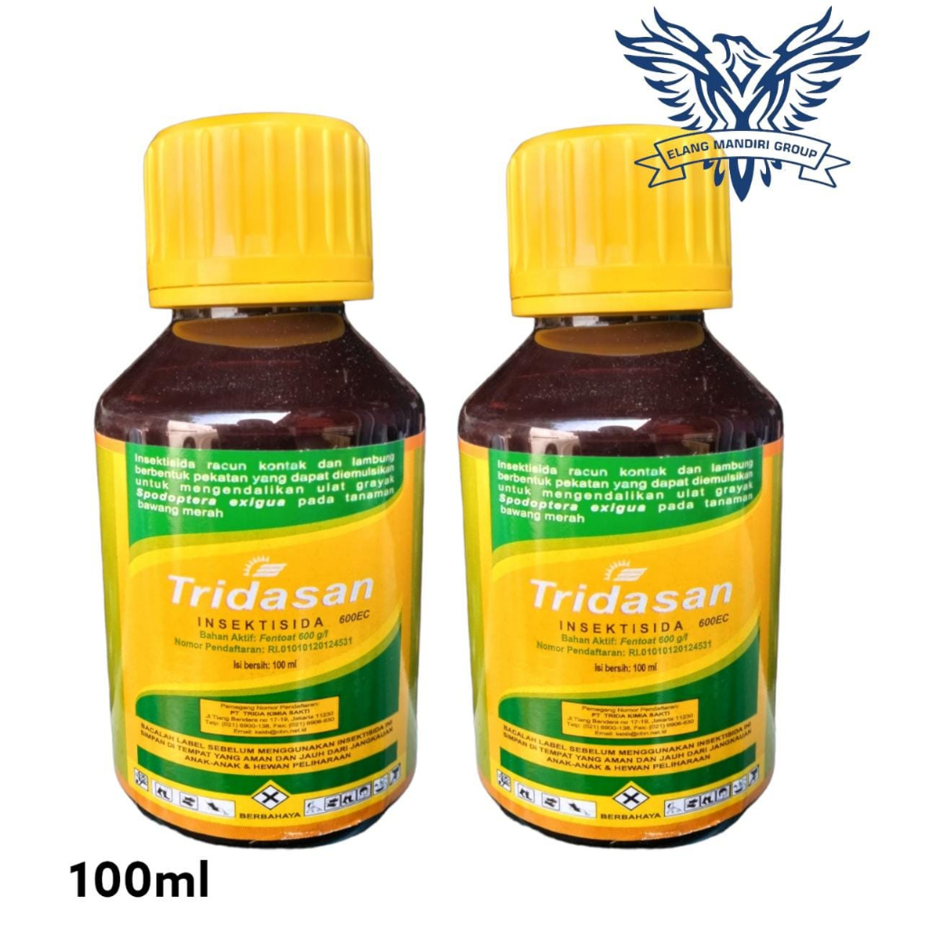 TRIDASAN 600 EC 100 ml Insektisida Fentoat 600 g/l Mengendalikan Ulat Grayak Pada Tanaman Trida Kimia Sakti Dharmasan