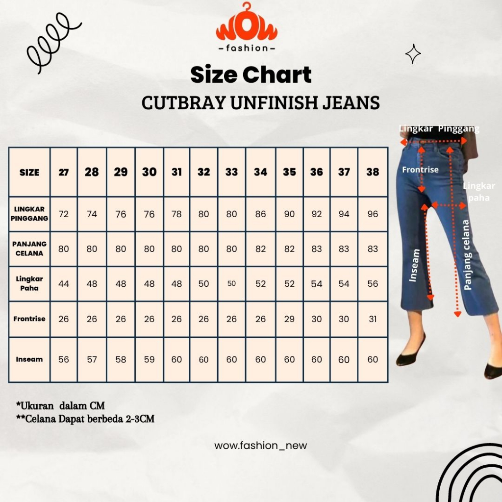 WOW-Cutbray Unfinish Celana 7/9 Jeans Premium/Celana Jeans Wanita/Celana Cutbray/Celana viral