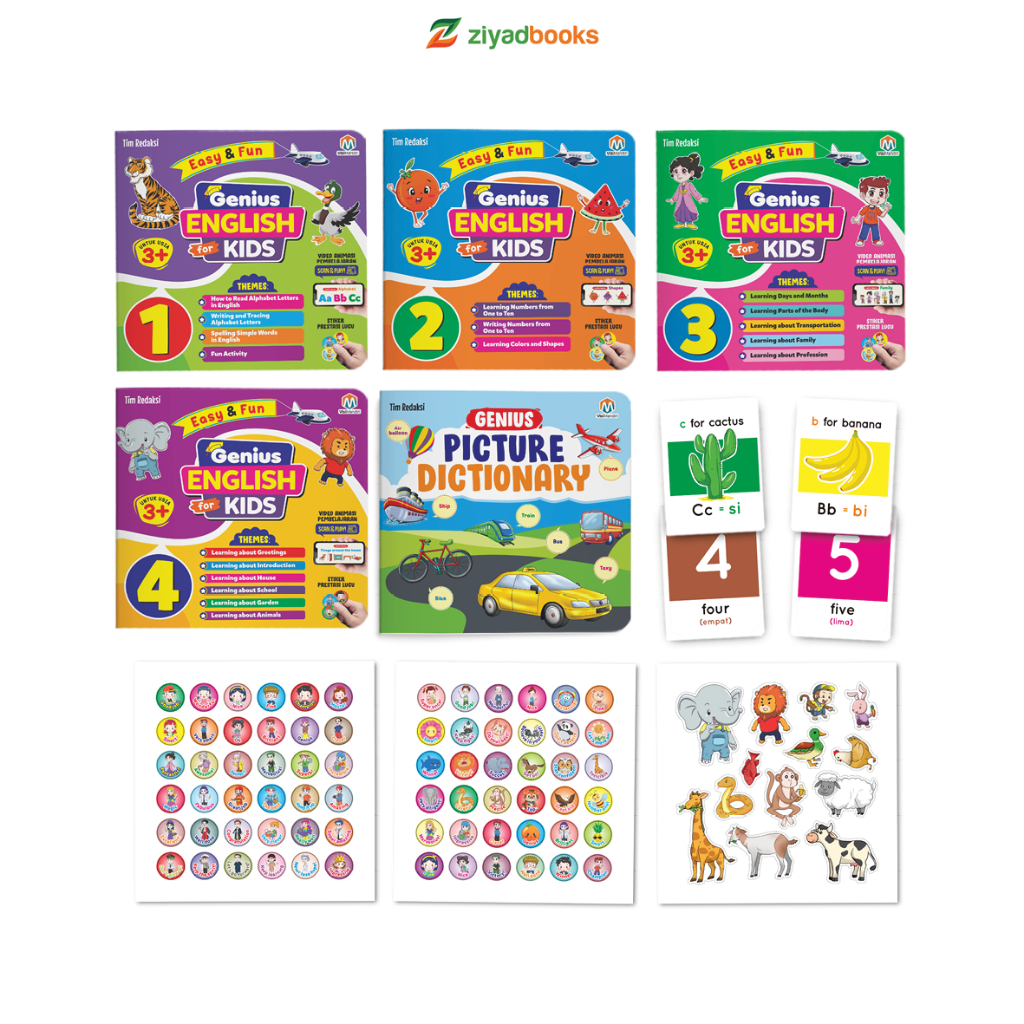 Ziyadbooks - Buku Anak - Belajar Bahasa Inggris Genius English For Kids