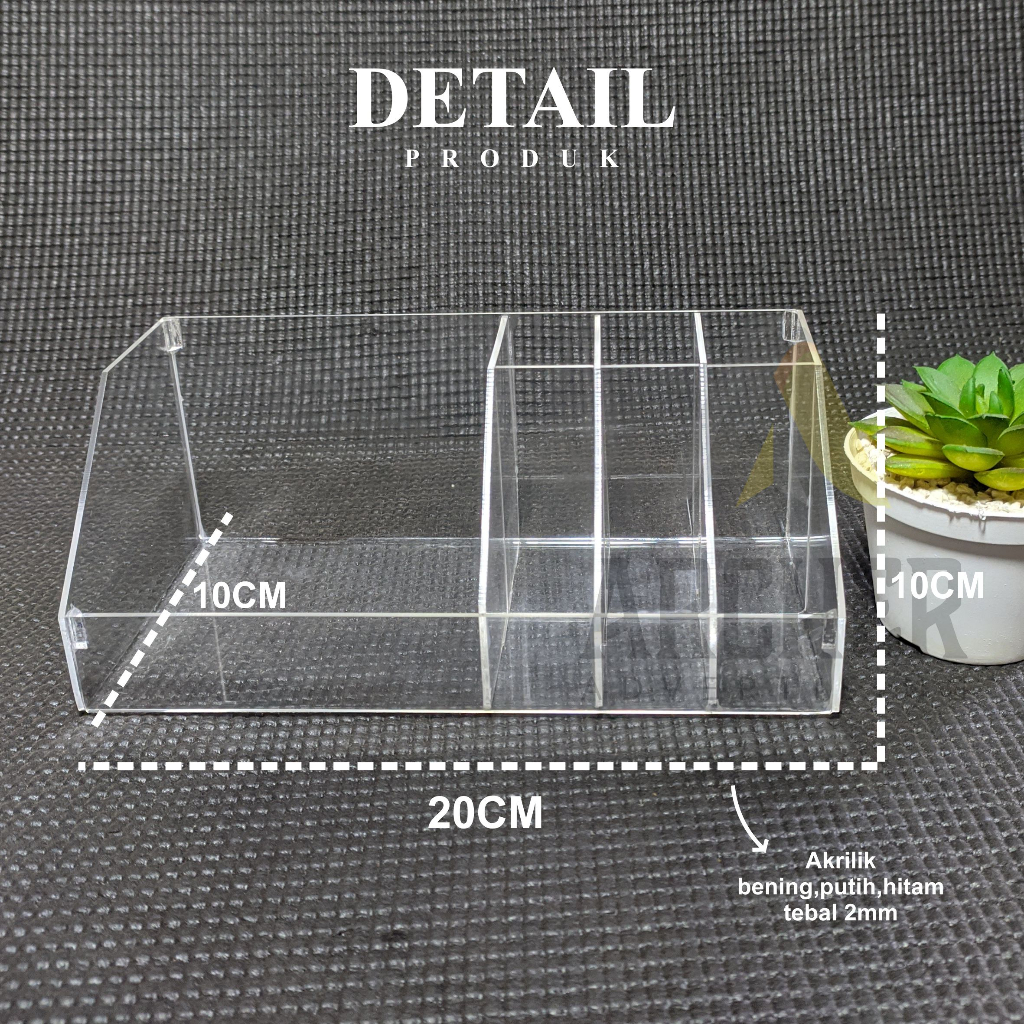 TEMPAT RAK MAKE UP ORGANIZER KOSMETIK AKRILIK TRANSPARAN 2MM