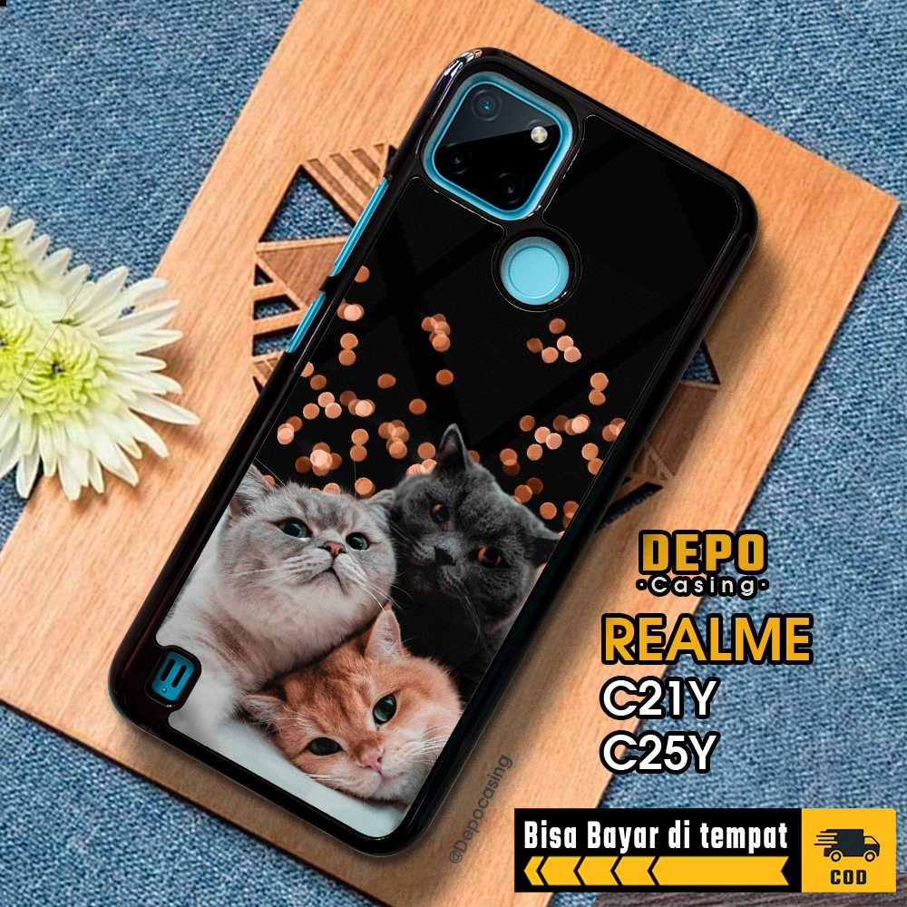 Case Realme C21Y C25Y Casing Realme C21Y C25Y Depo Casing [MEOW] Case Glossy Case Aesthetic Custom C
