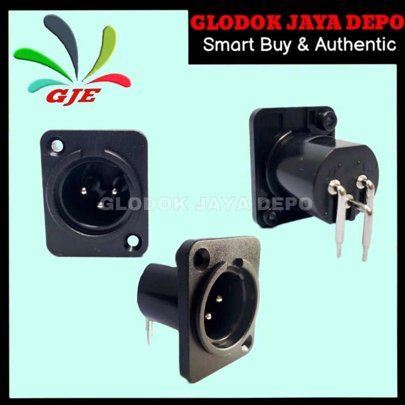 JACK CHASIS CANON XLR MALE PIN L PVC HITAM