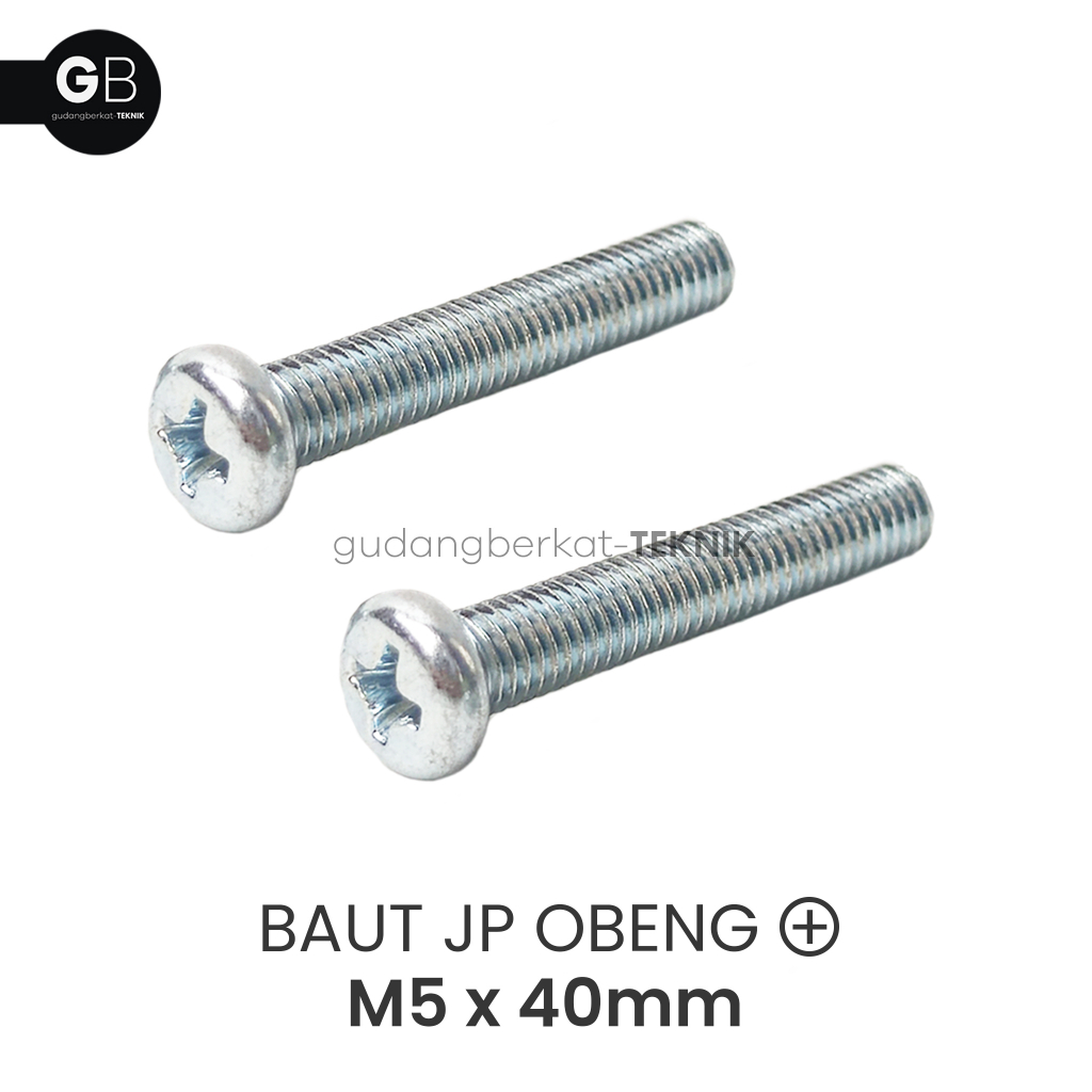 Baut JP 5x40 Pan Head / JP M5x40 Kepala Obeng Plus M5 x 40
