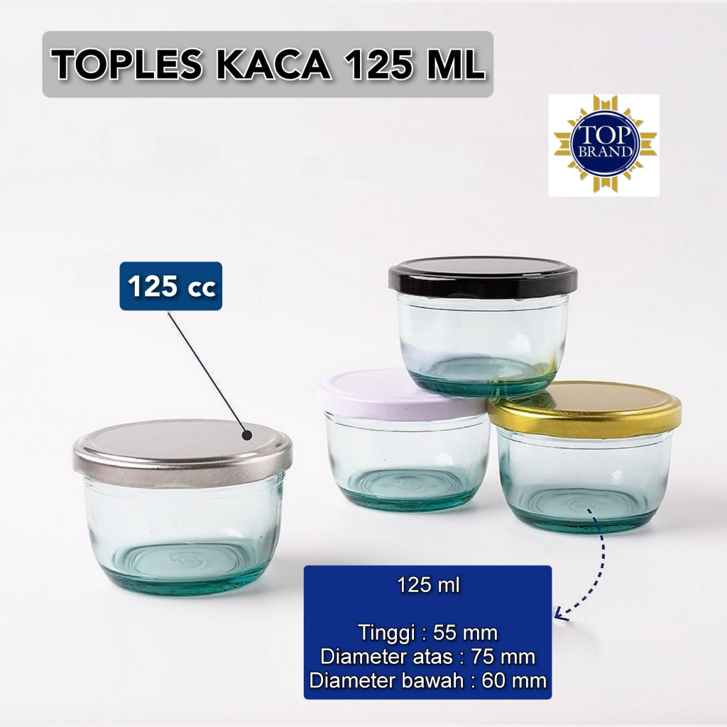 (WAJIB EXTRA PACKING) JAR 125ML / REGLASS 125ML / JAR KACA 125ML / TOPLES KACA 125ML / REGLASS 125ML