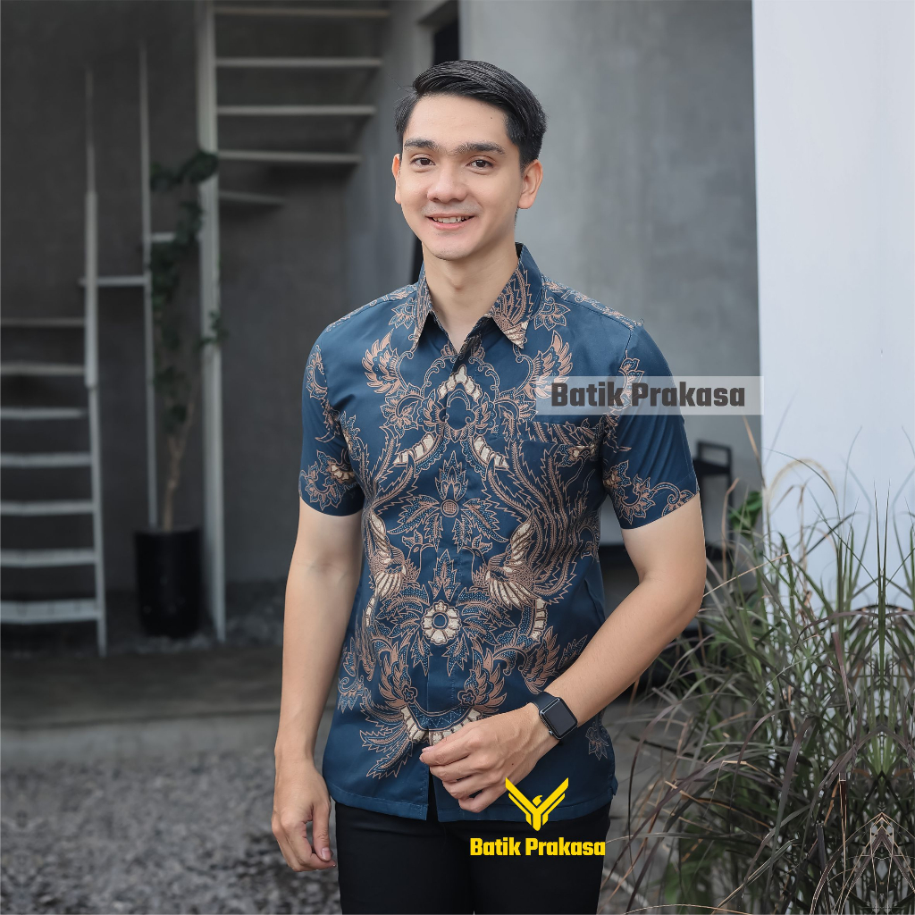 Kemeja Batik Prakasa Motif Endrasuta Slimfit Lengan Pendek Batik Solo