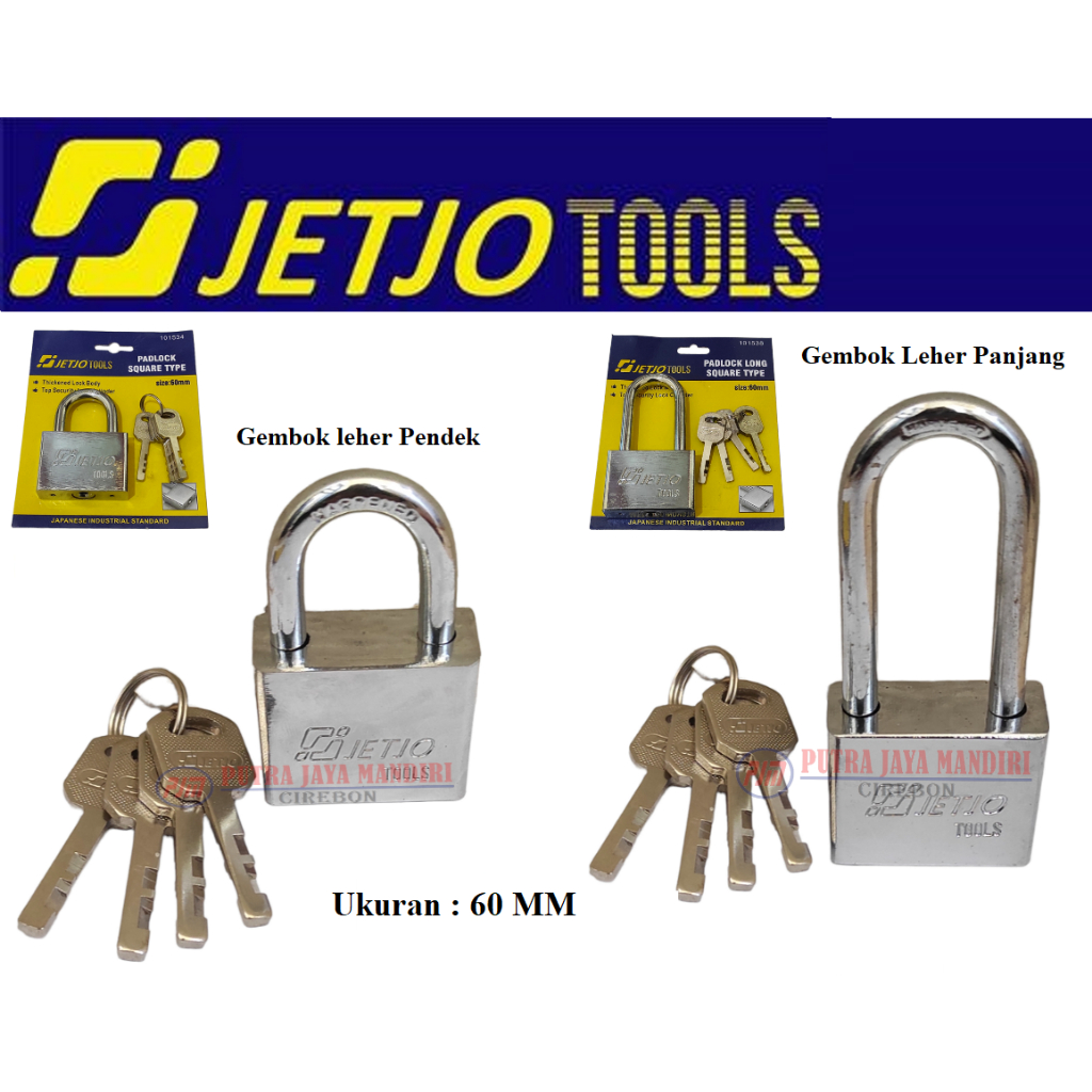 Jetjo Gembok Pagar Kotak Panjang  60 Mm Pendek 60 Mm  / Gembok Kotak Pendek 60 MM Panjang 60 Mm / Padlock Square 60 MM