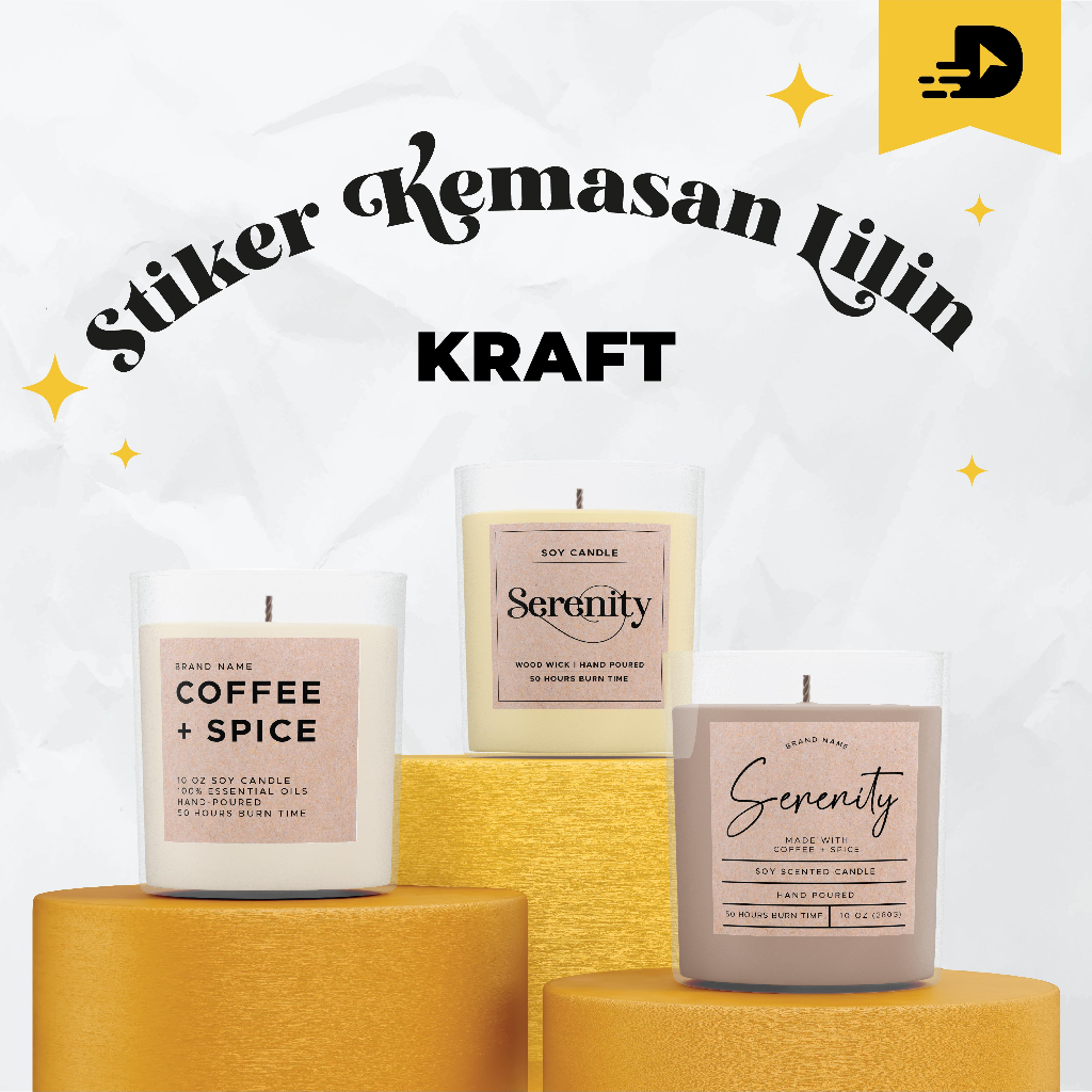 

Stiker Label Lilin Kraft / Stiker Kemasan Lilin Bahan Kraft