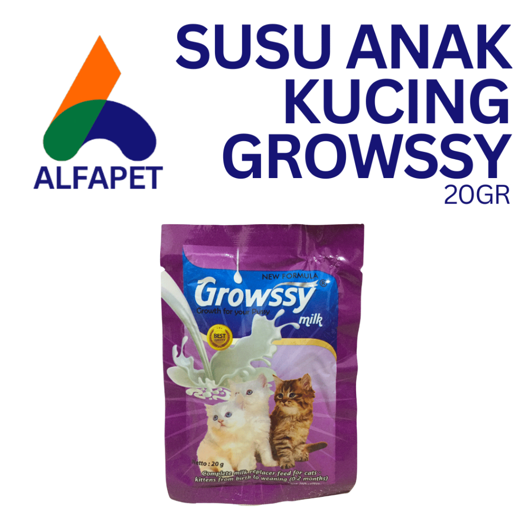 Susu anak kucing Growssy 20gr kucing baru lahir