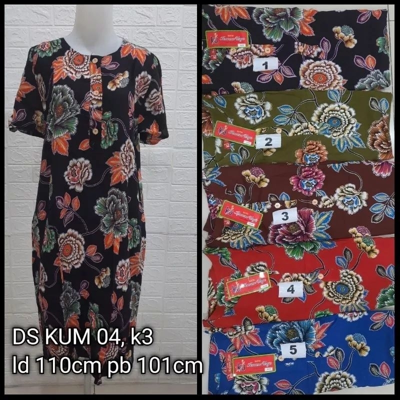 Daster Murah Kencana Ungu Original Premium Jumbo Asli Ld 110 Asli Motif Bunga Bunga Terbaru Jumbo XX