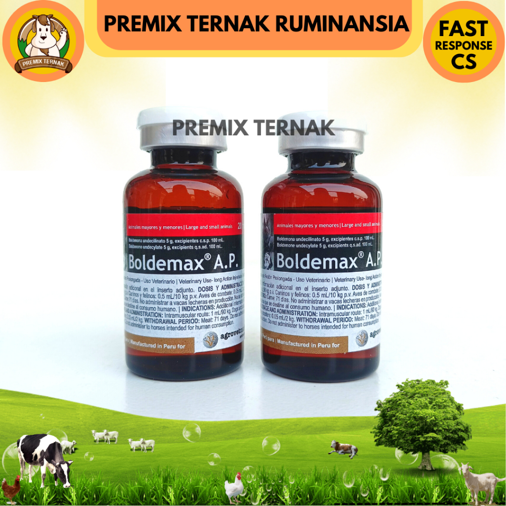 BOLDEMAX AP 20 ml - Obat Penggemukan Hewan Ternak 100% Original