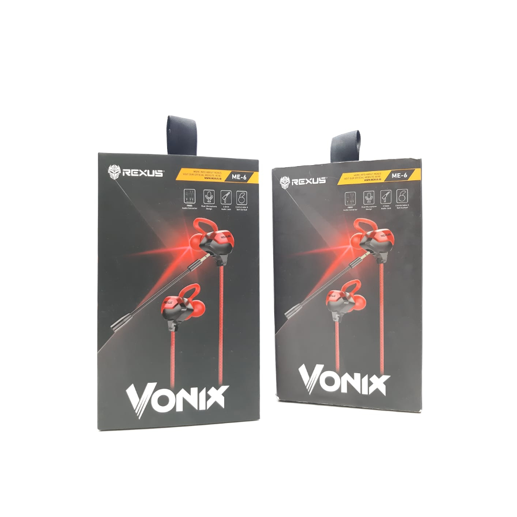 Headset Rexus Earphone VONIX ME6 RED Earphone Gaming Rexus