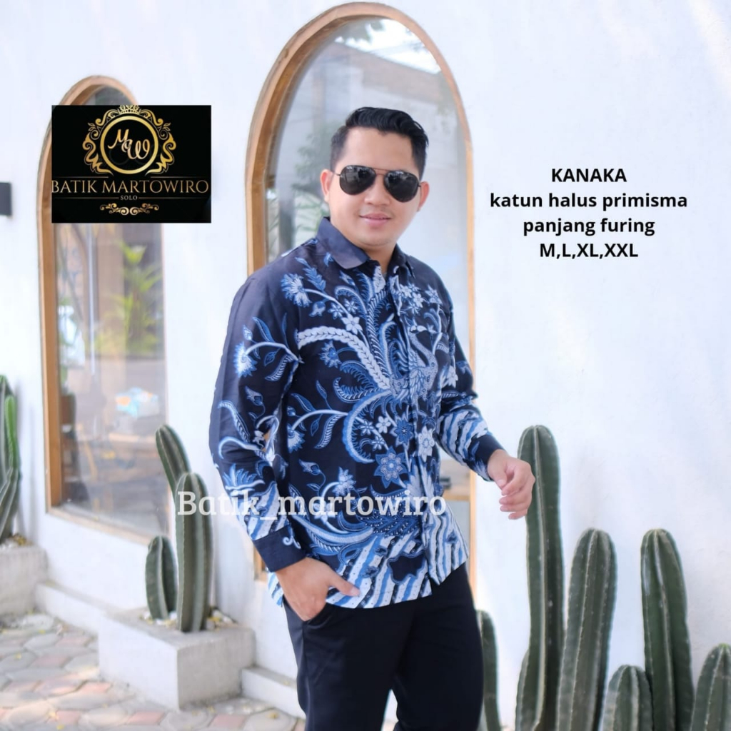KANAKA MARTOWIRO BATIKSOLOAMANAH KEMEJA BATIK PRIA LENGAN PANJANG PENDEK LAPIS FURING PREMIUM KATUN HALUS HALIMUN TROMPET  PANTARA NAVY KANGEN KAMULYAN IJO AKTI KUNING NJAWI NAVY WULUNG INGSON KADUNG KULINO WARU KAMULYAN WARU MARON ASWO MULYO IJO MESEM