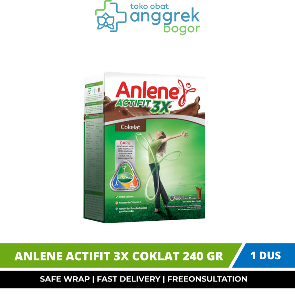 

SUSU ANLENE ACTIFIT 3X RASA COKLAT 240 GR / SUSU TINGGI KALSIUM UNTUK PENAMBAH NUTRISI TULANG