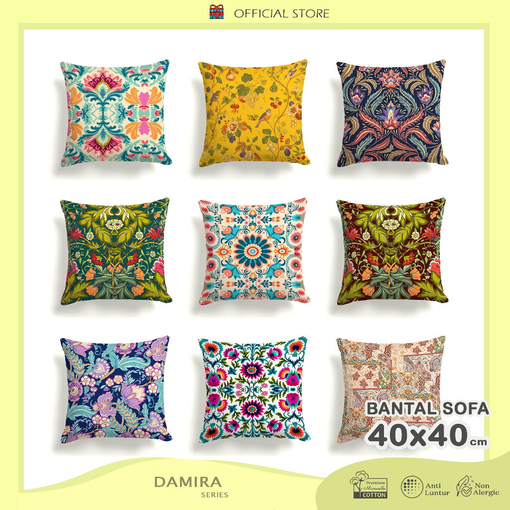 Bantal Sofa Print Motif Turkish Damira Series 40x40 cm - Pusat Kado Murah