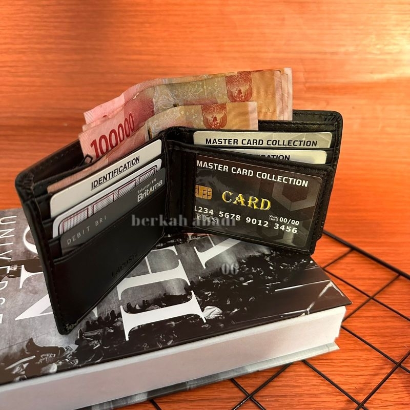Dompet Pria Kulit Semi Logo/ Cod Dompet Lipat Embos Kulit impor