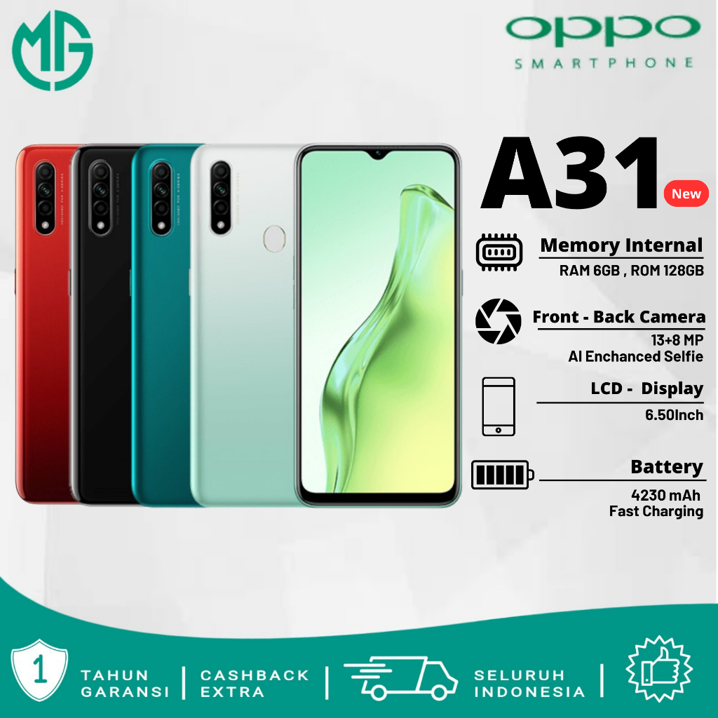 Oppo A31 Ram 6/128GB Smartphone Garansi 1 Years