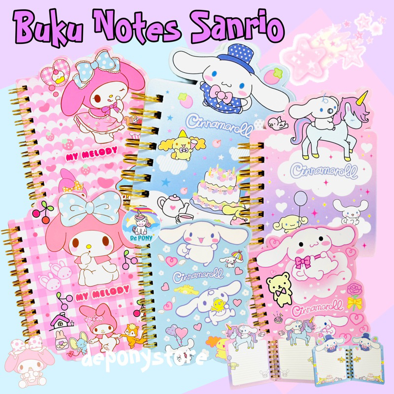 Buku Notes Sanrio Premium Quality Cinnamonroll Kuromi Melody