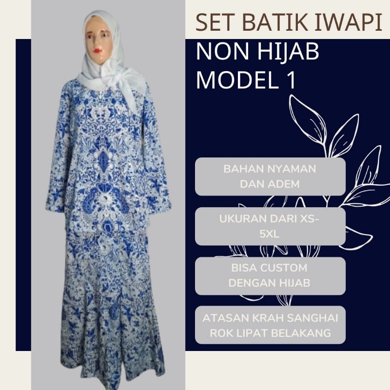Seragam batik iwapi non hijab termurah terlaris