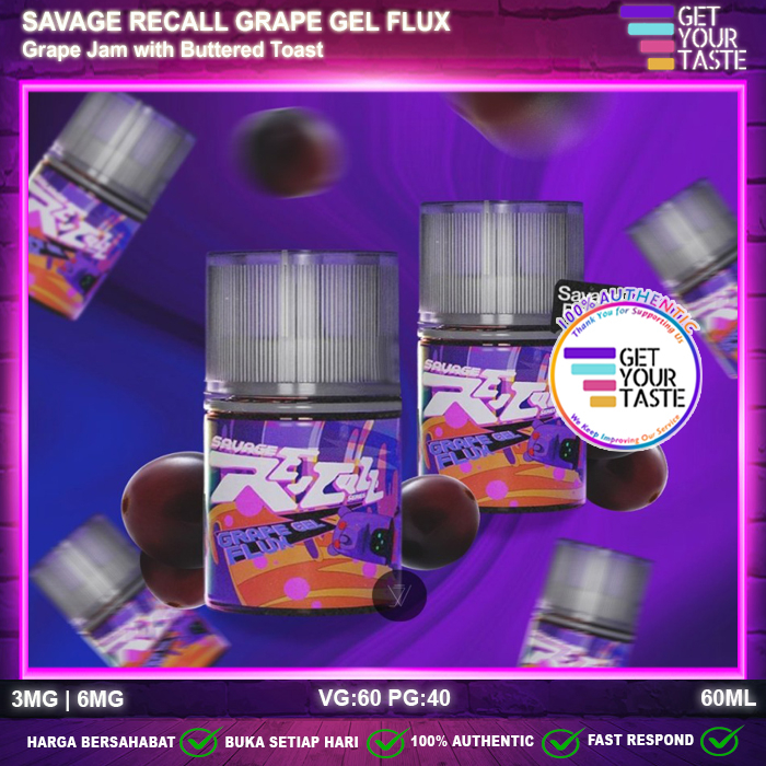 Liquid Savage Recall Grape Gel Flux 60ML Grape Jam Buttered Toast by Oura x Riot