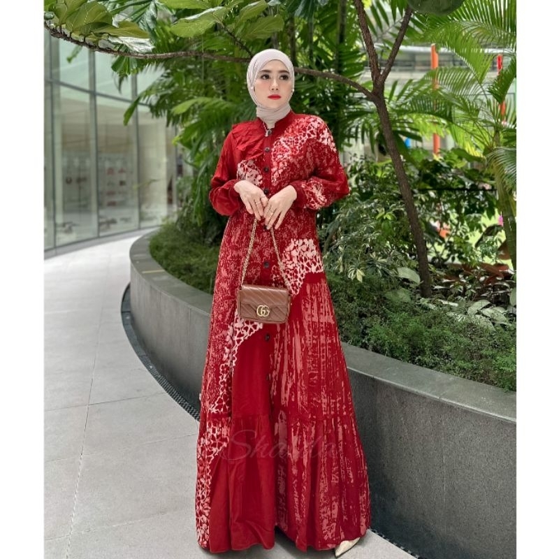 SHALDA BATIK/ Fancy  Dress/Gamis Terbaru shalda/Gamis model terbaru Cantik/Gamis premium/Gamis simpl