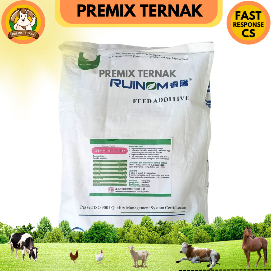 RUINOM MULTIVITA ( Vitamin HC ) 1 KG - Multivitamin Konsentrasi Tinggi Unggas Ayam Bebek Itik Ternak Like Rhodivit Fortevit