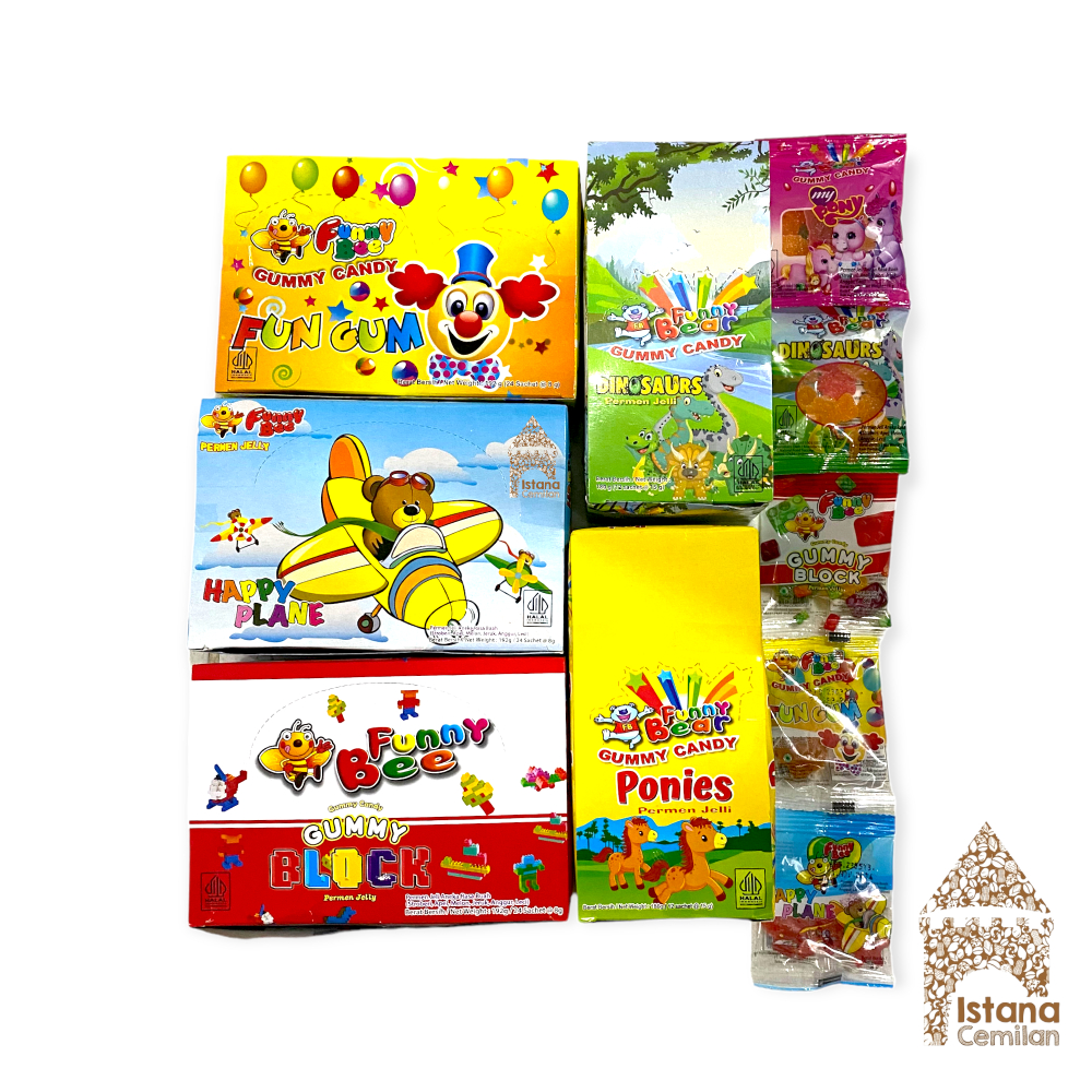 Funny Bee Permen Jeli Yupi Agar Agar Lucu BOX (isi 12 / 24 pcs)