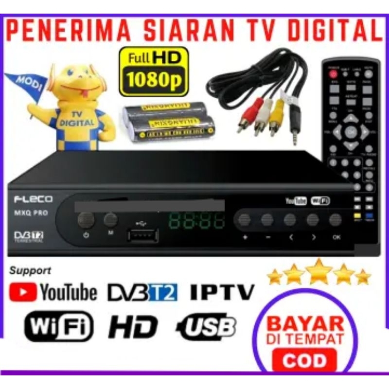 SET TOP BOX STB FLECO MXQ PRO PENERIMA SIARAN DIGITAL TAMPILAN SUPER HD BISA YOUTUBE DLL....