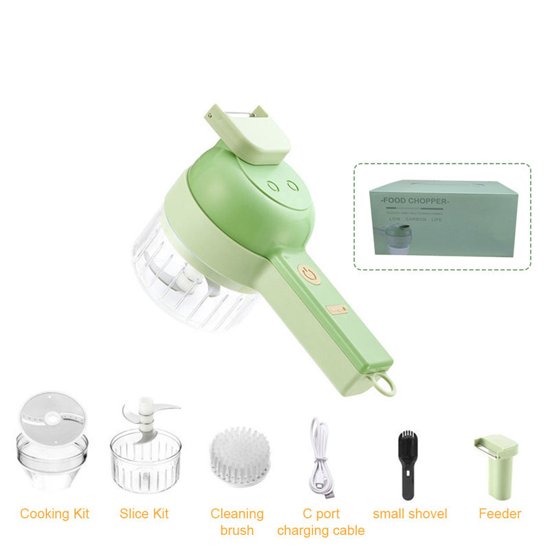 Food Chopper Portable 4 in 1 Electric Multifunctional - LE40 - Green