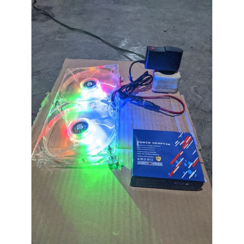 Kipas Aquascape RGB 8cm //12cm  double fan fullset