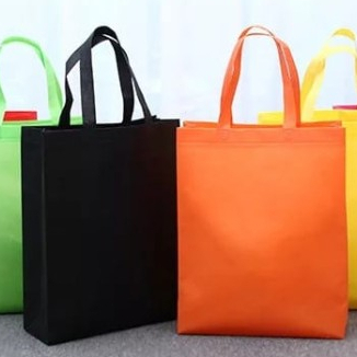 Tas Spunbond 75gsm model BOK BAG uk(38x40x12cm) tas spunbond dengan 2 lipatan samping dan bawah / tote bag