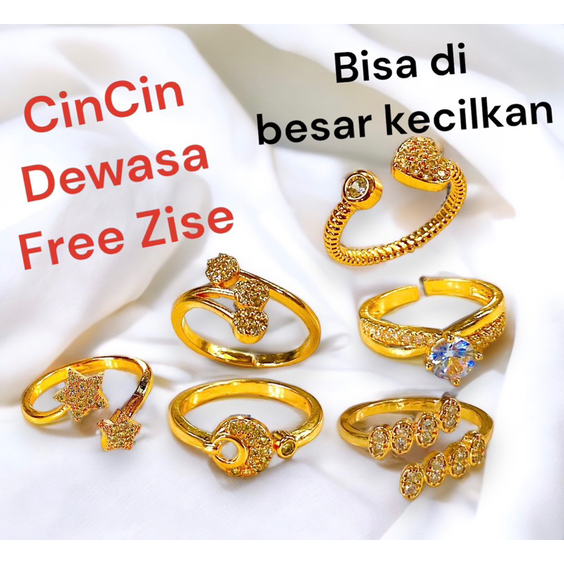 cincin wanita //cincin permta satu//cincin lapos emas//perhiasan //cincin