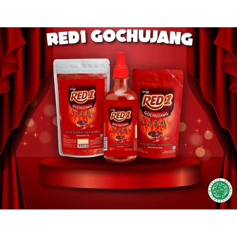

RED 1 SAOS SAMBAL GOCHUJANG KOREA HALAL KEMASAN BOTOL 300 gram