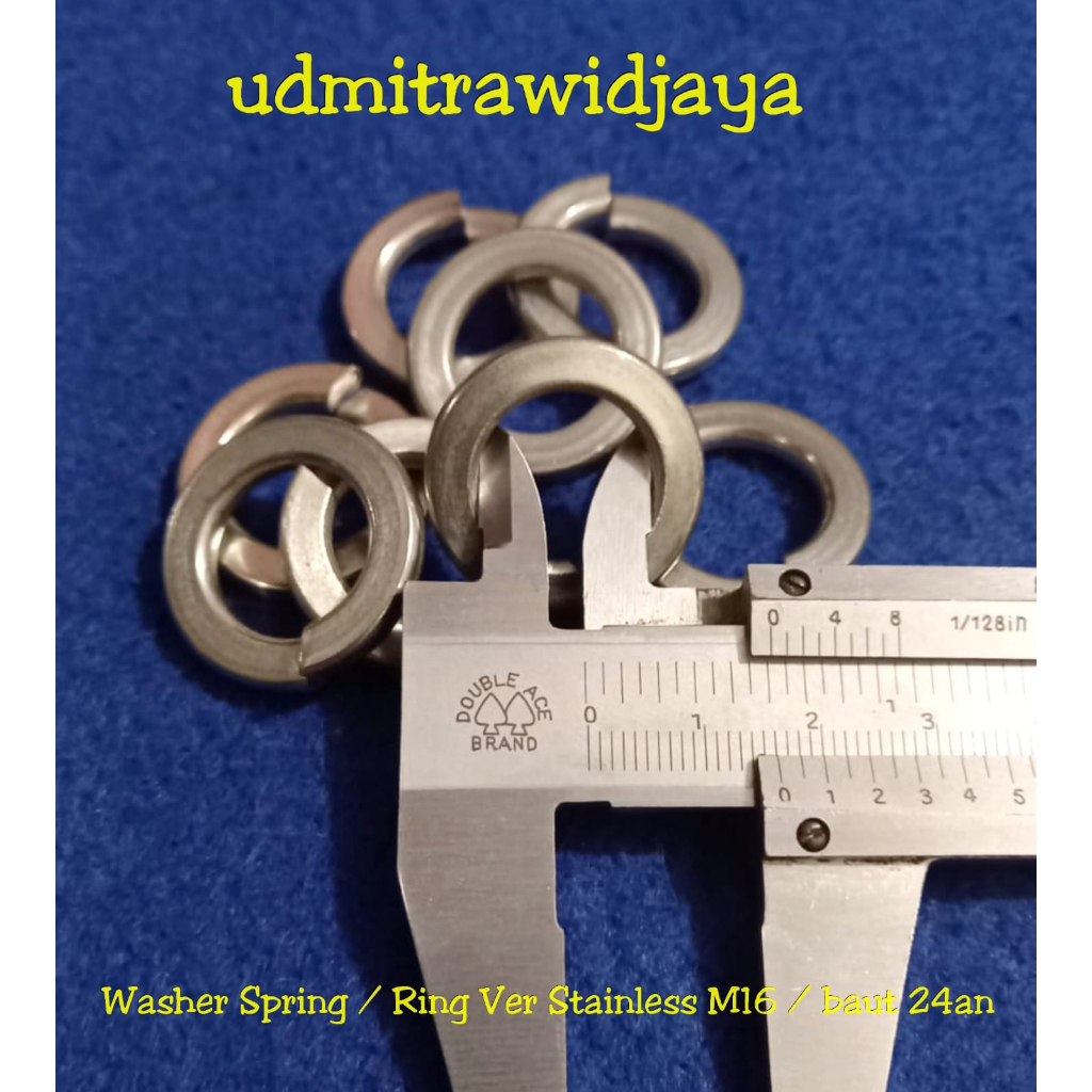 Washer Lock washer spring ring verr stainless baja galvanis M16 16mm untuk baut 24an kunci 24mm ring pengunci baut industri ring pir ss 16mm