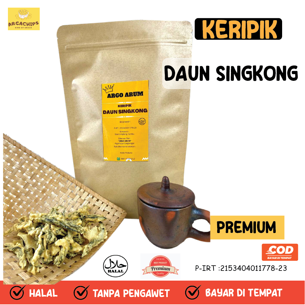 KERIPIK PEYEK DAUN SINGKONG RENYAK KRIUK CRISPY OLEH OLEH KHAS JOGJA